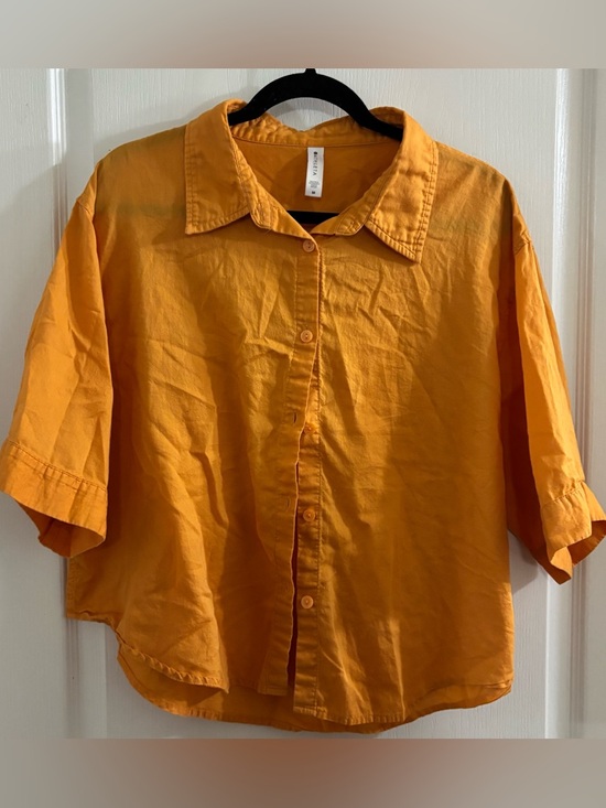 Athleta Tops - Athleta Orange Button-Down Shirt